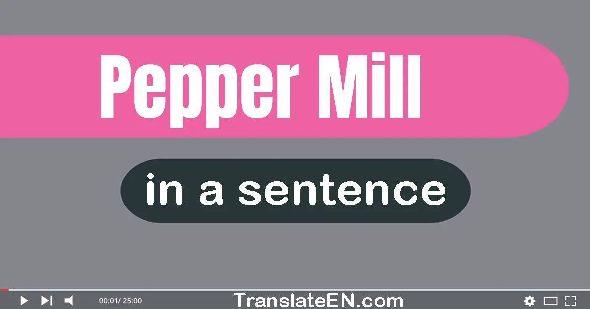 Use "pepper mill" in a sentence | "pepper mill" sentence examples
