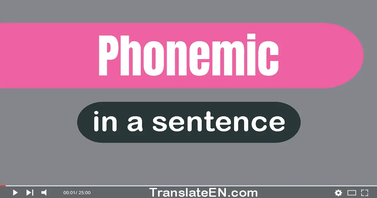 Use "phonemic" in a sentence | "phonemic" sentence examples