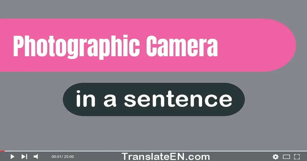 Use "photographic camera" in a sentence | "photographic camera" sentence examples