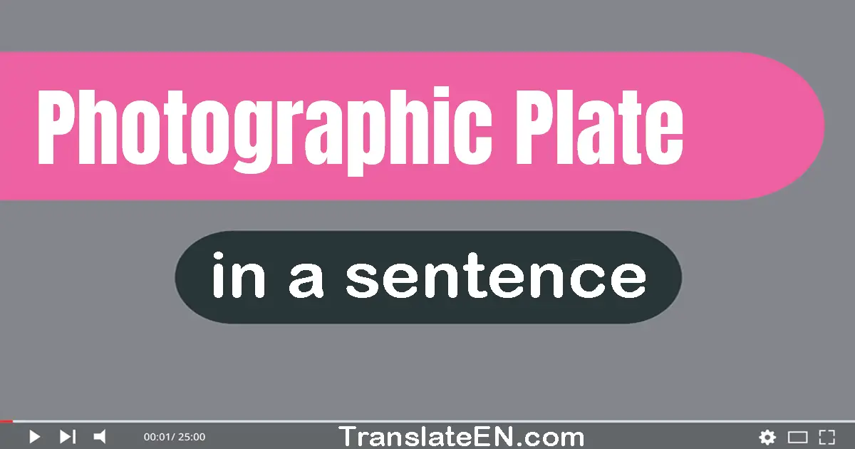 Use "photographic plate" in a sentence | "photographic plate" sentence examples