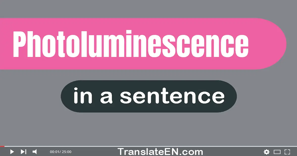 Use "photoluminescence" in a sentence | "photoluminescence" sentence examples