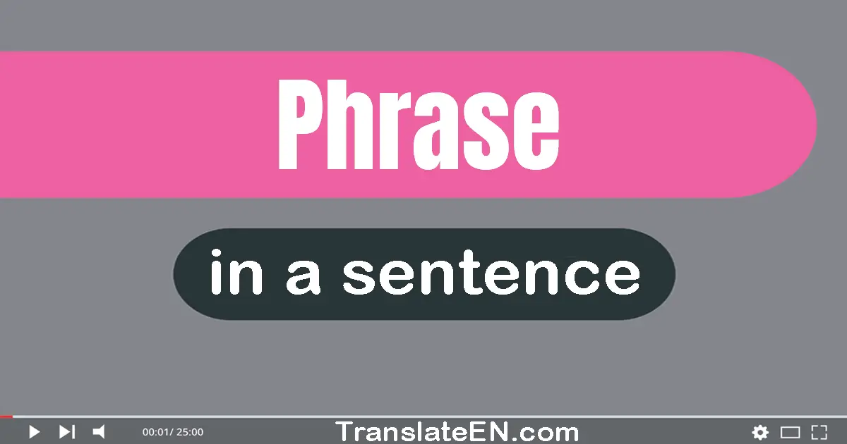 Use "phrase" in a sentence | "phrase" sentence examples