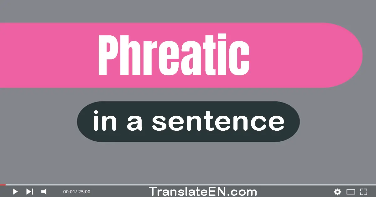 Use "phreatic" in a sentence | "phreatic" sentence examples