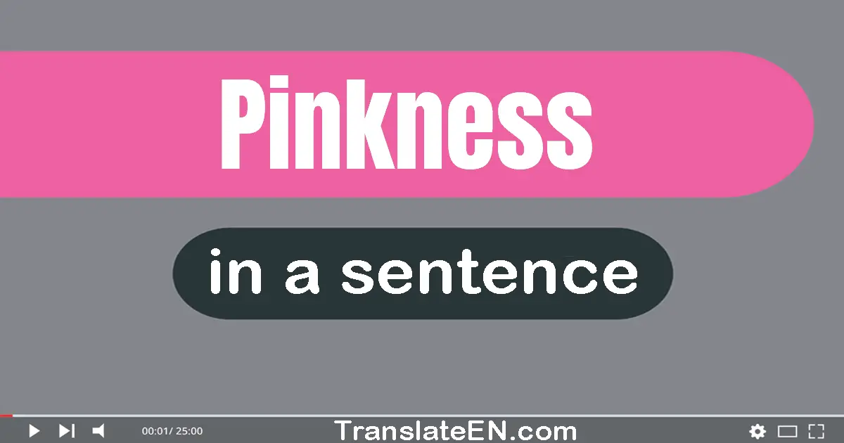Use "pinkness" in a sentence | "pinkness" sentence examples