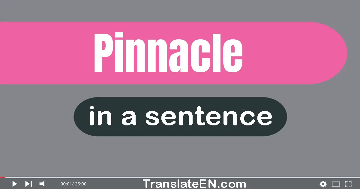 Use "pinnacle" in a sentence | "pinnacle" sentence examples