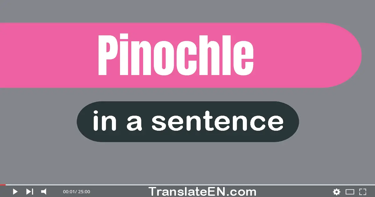 Use "pinochle" in a sentence | "pinochle" sentence examples