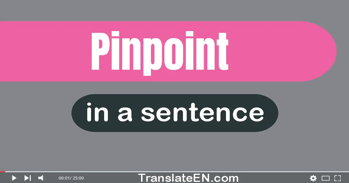 Use "pinpoint" in a sentence | "pinpoint" sentence examples