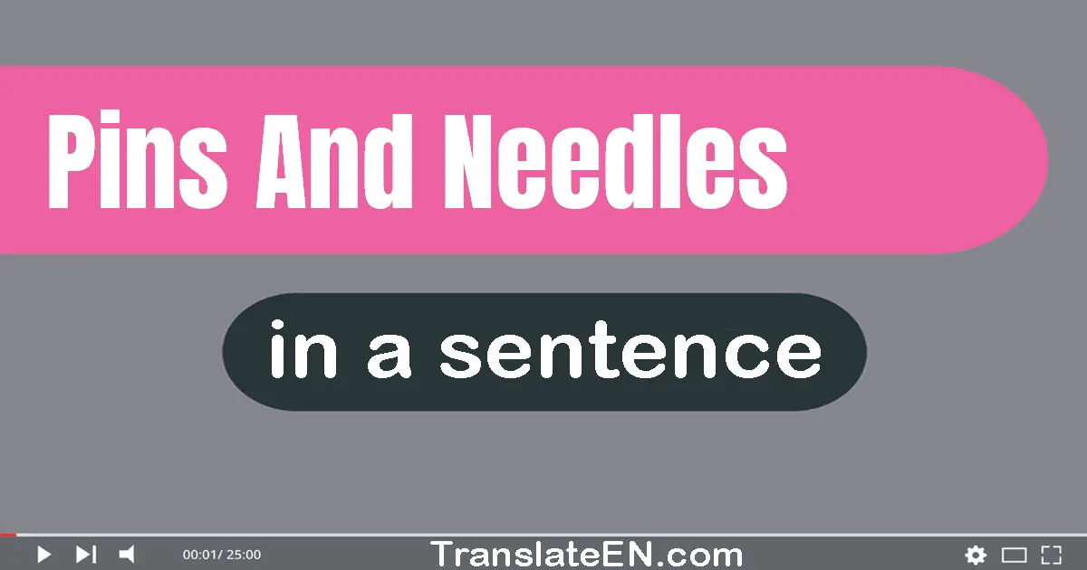 Use "pins and needles" in a sentence | "pins and needles" sentence examples