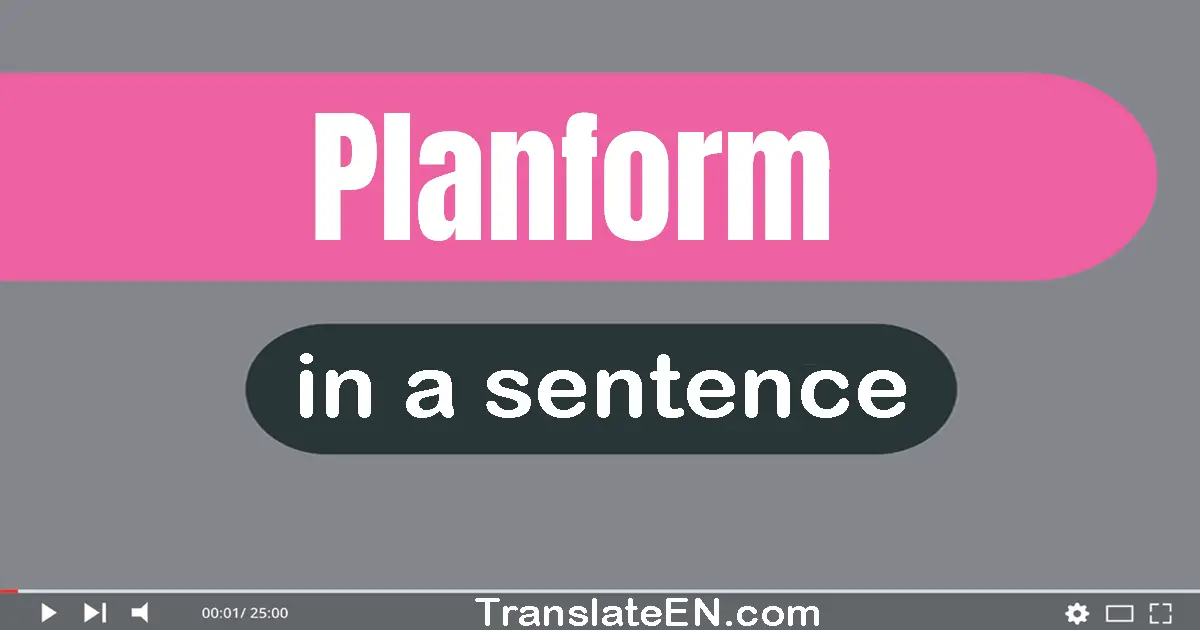 Use "planform" in a sentence | "planform" sentence examples