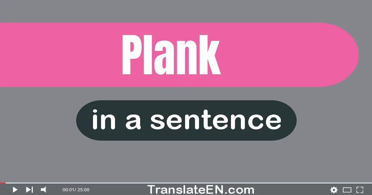 Use "plank" in a sentence | "plank" sentence examples