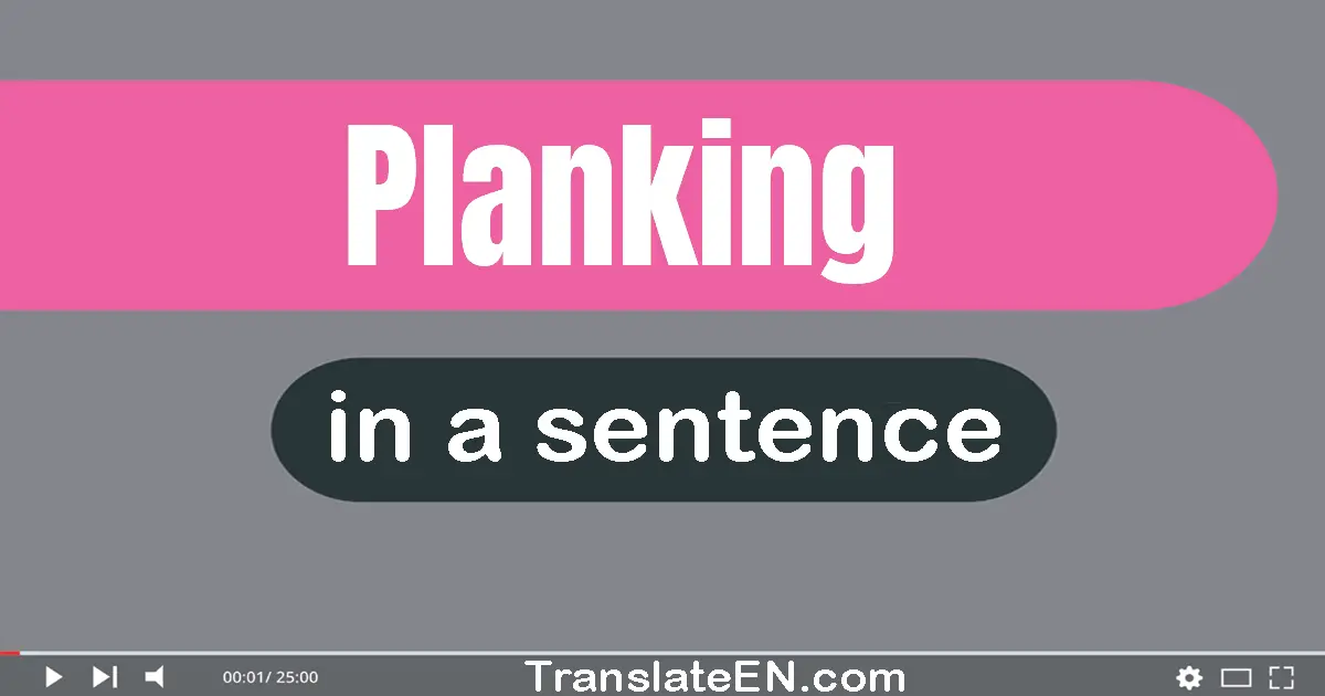 Use "planking" in a sentence | "planking" sentence examples