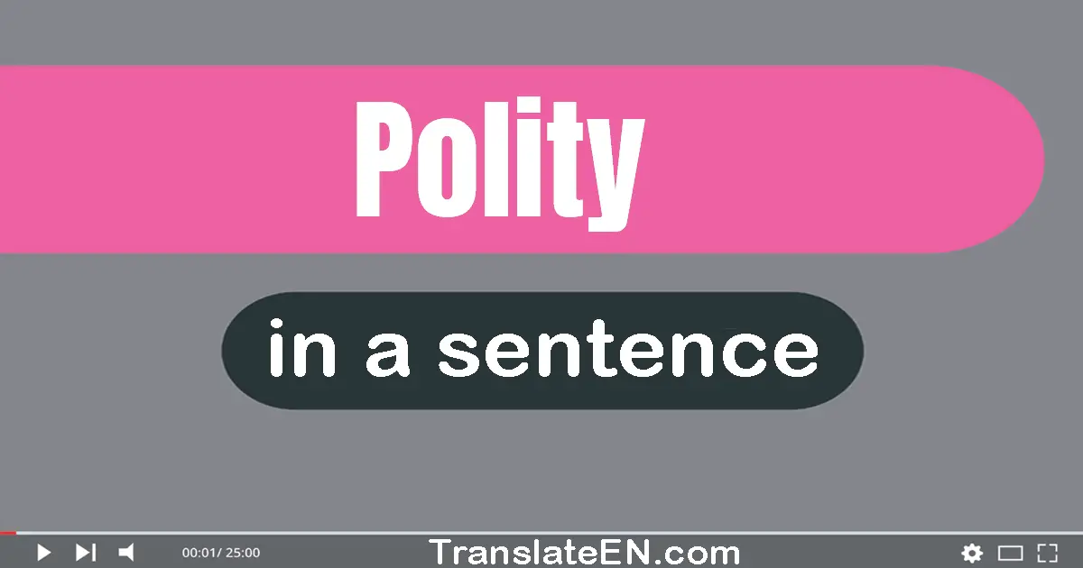 Use "polity" in a sentence | "polity" sentence examples