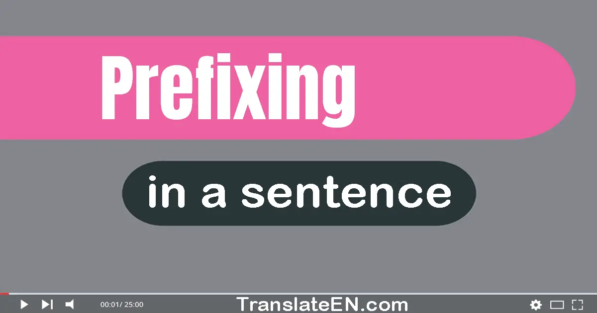 Use "prefixing" in a sentence | "prefixing" sentence examples
