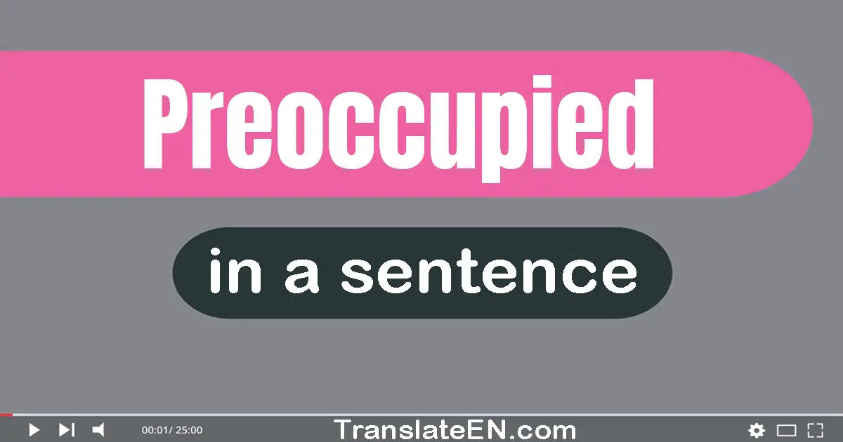 Use "preoccupied" in a sentence | "preoccupied" sentence examples