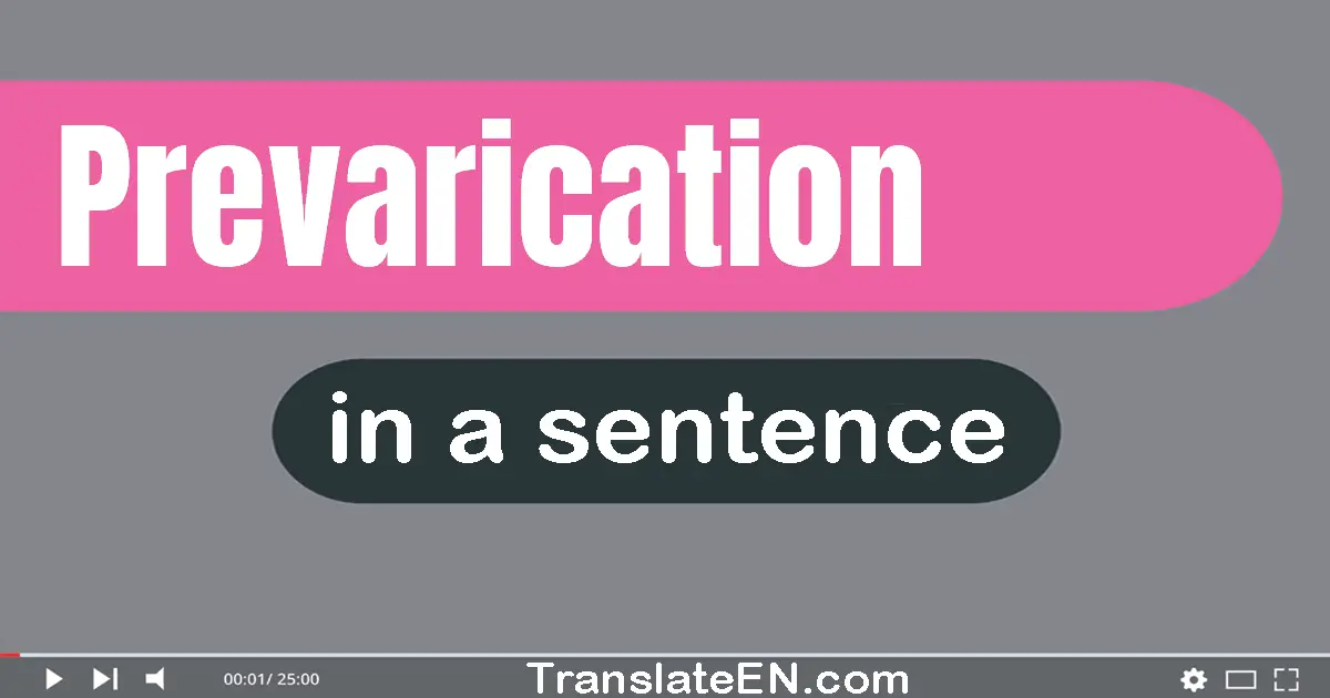 Use "prevarication" in a sentence | "prevarication" sentence examples
