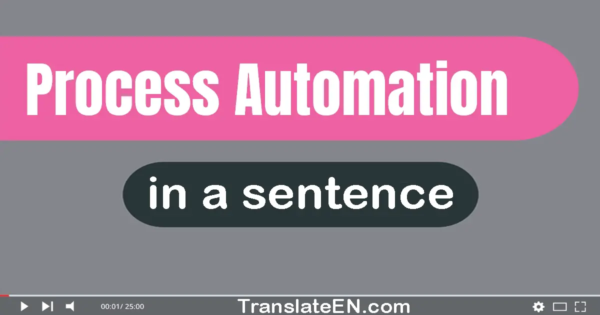 Use "process automation" in a sentence | "process automation" sentence examples