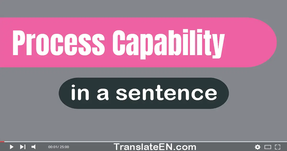 Use "process capability" in a sentence | "process capability" sentence examples