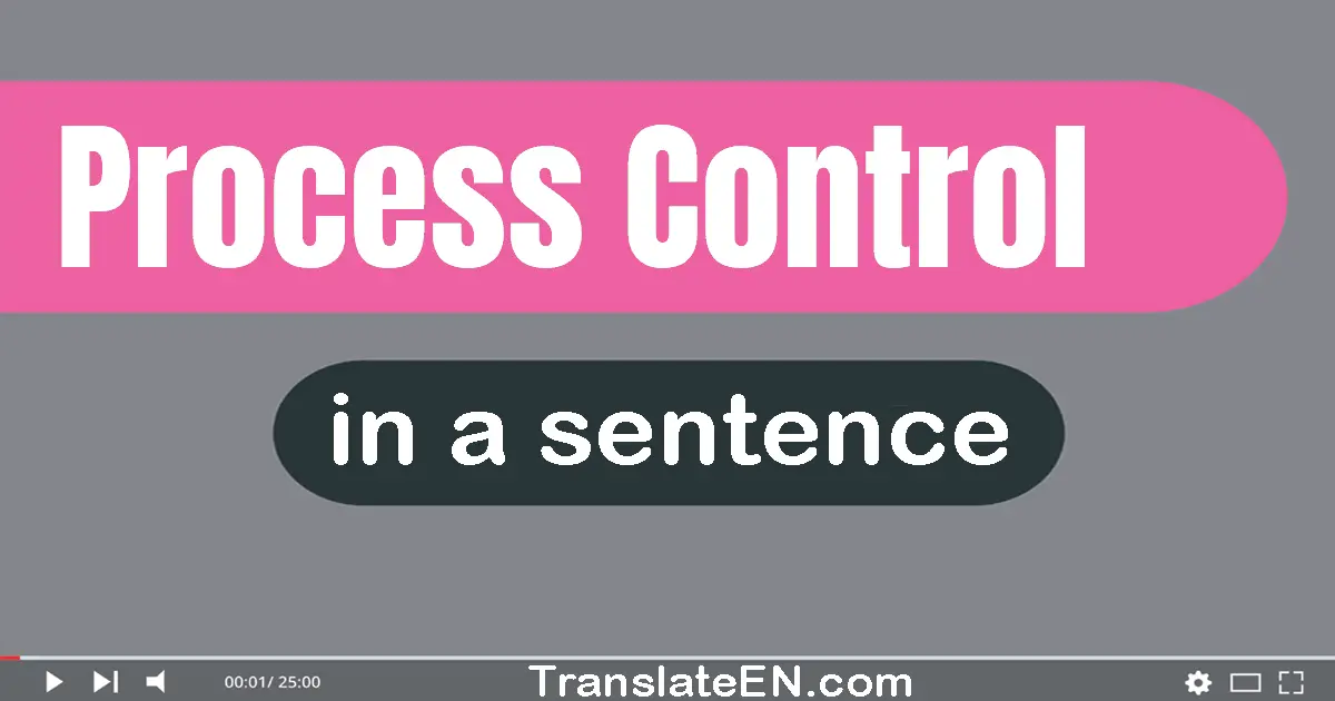 Use "process control" in a sentence | "process control" sentence examples
