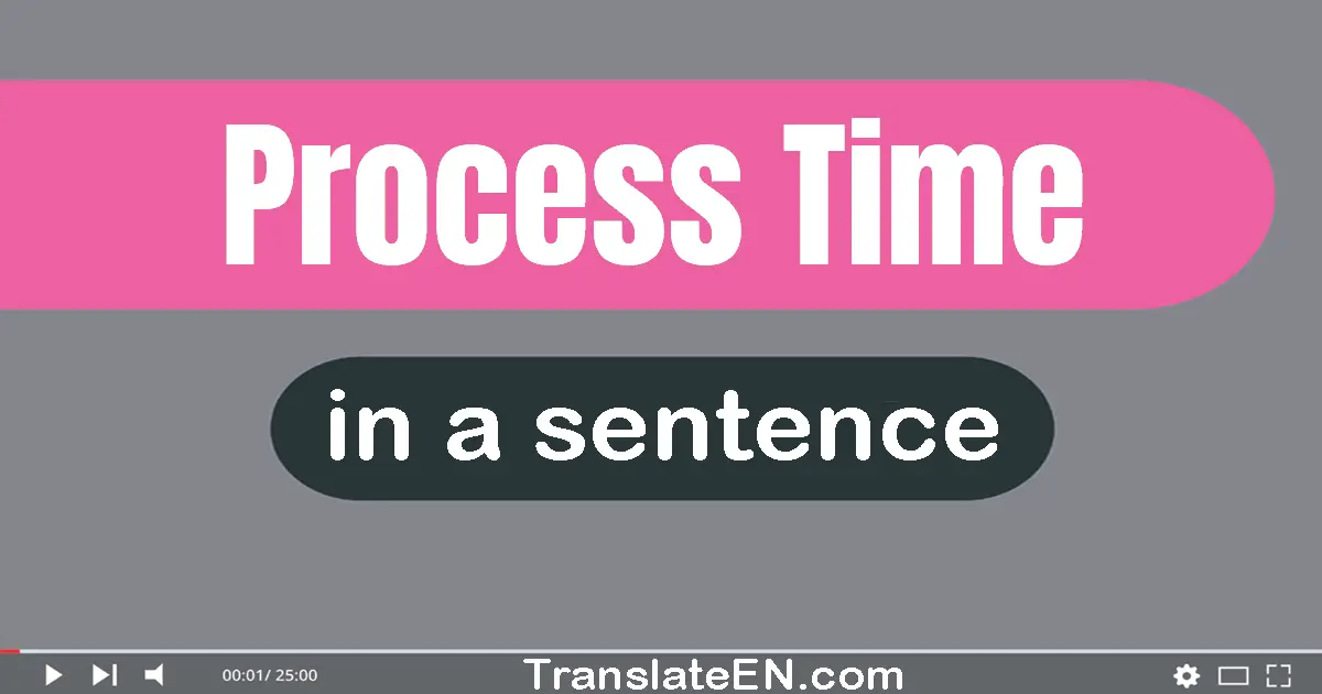 Use "process time" in a sentence | "process time" sentence examples
