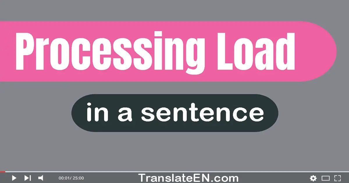 Use "processing load" in a sentence | "processing load" sentence examples