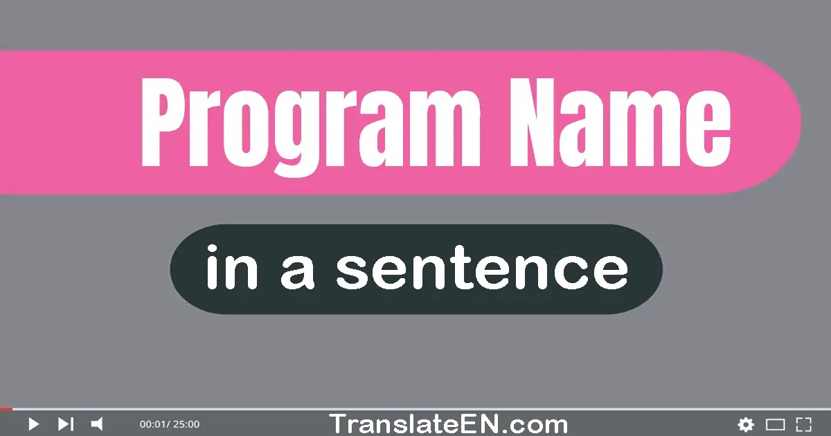 Use "program name" in a sentence | "program name" sentence examples
