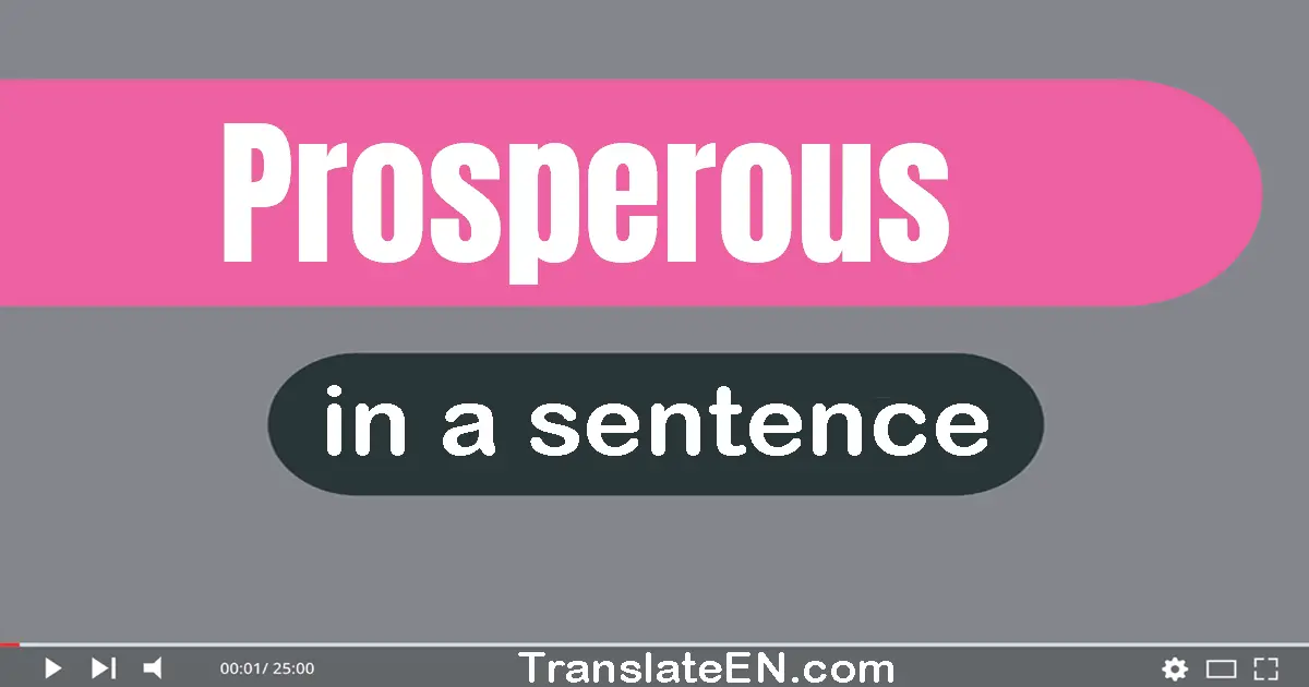Use "prosperous" in a sentence | "prosperous" sentence examples