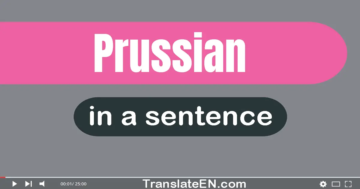 Use "prussian" in a sentence | "prussian" sentence examples