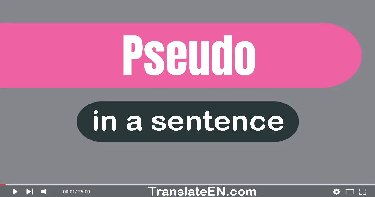 Use "pseudo" in a sentence | "pseudo" sentence examples
