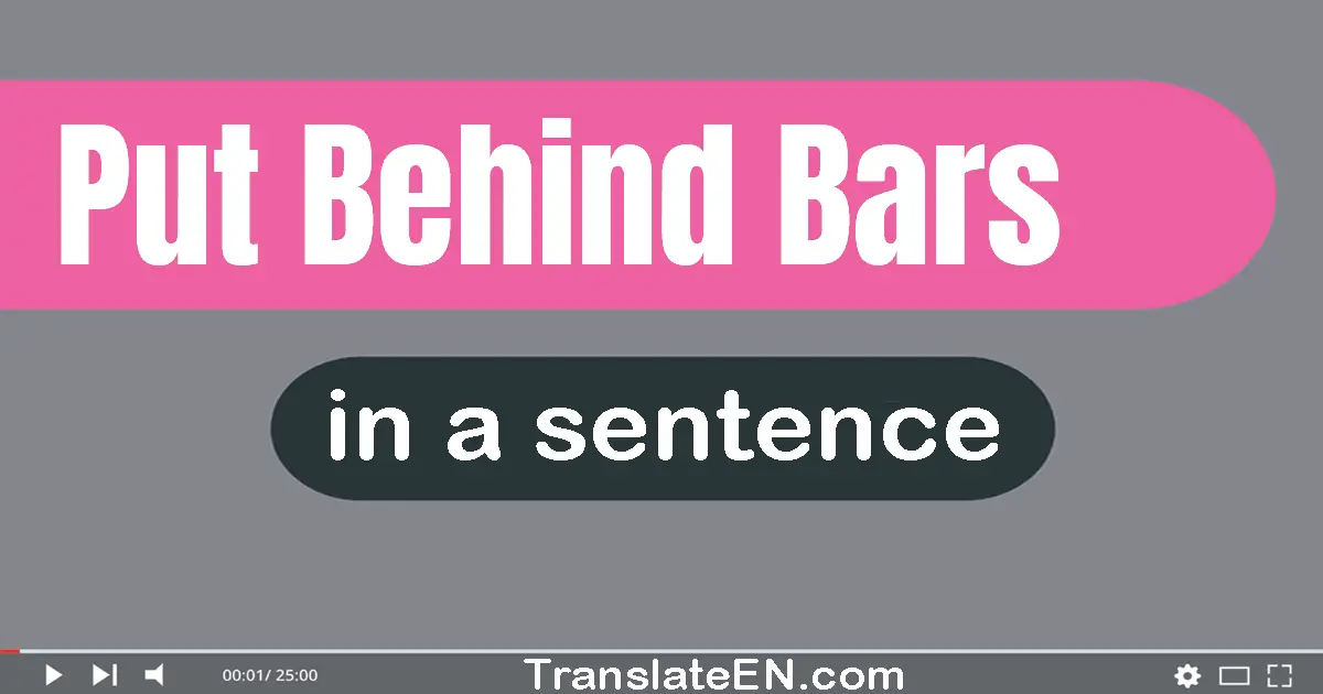 Use "put behind bars" in a sentence | "put behind bars" sentence examples