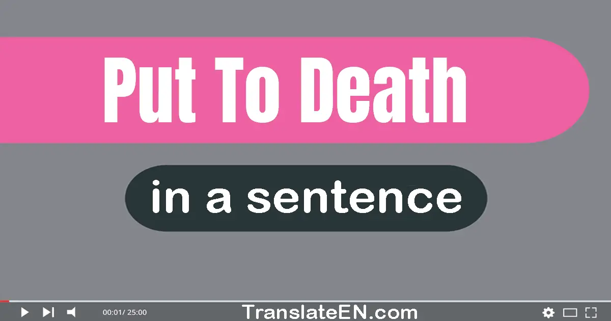 Use "put to death" in a sentence | "put to death" sentence examples