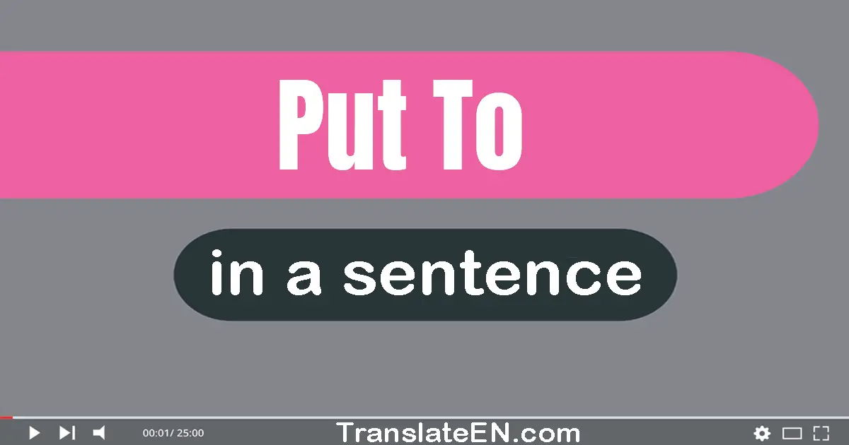 Use "put to" in a sentence | "put to" sentence examples
