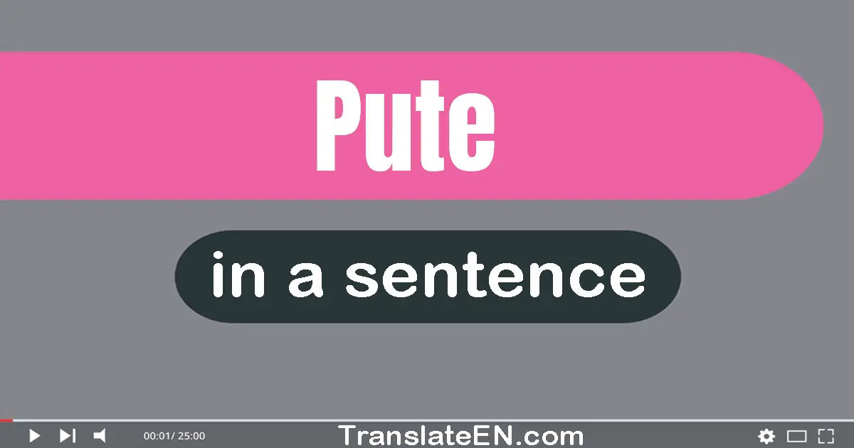 Use "pute" in a sentence | "pute" sentence examples