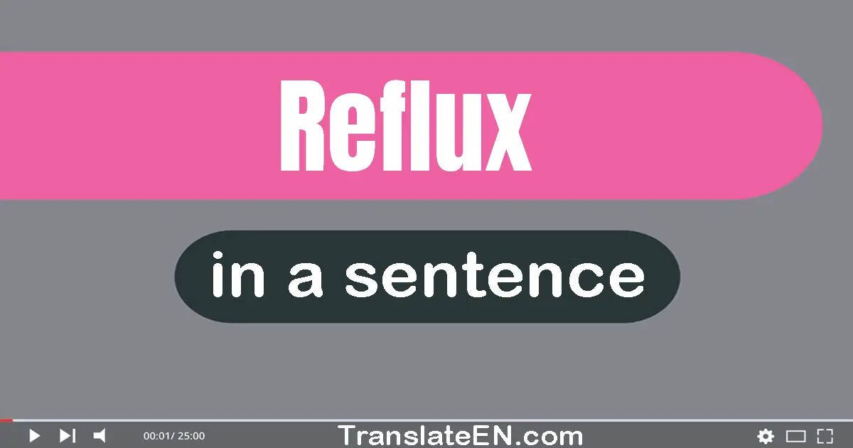 Use "reflux" in a sentence | "reflux" sentence examples
