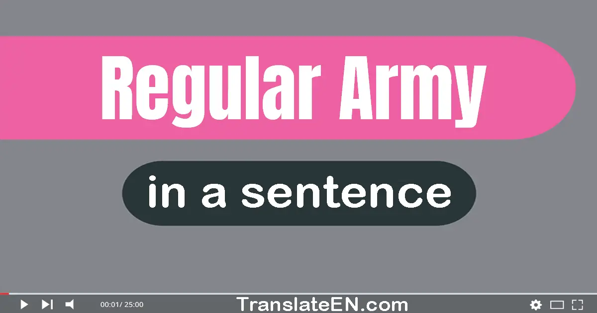 Use "regular army" in a sentence | "regular army" sentence examples