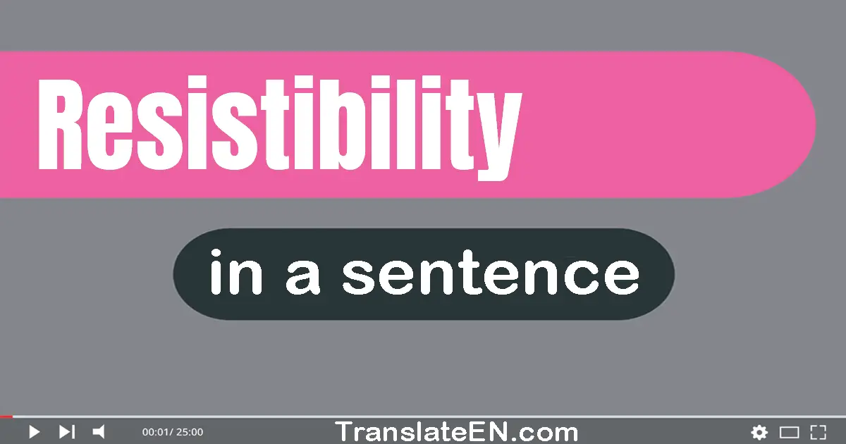 Use "resistibility" in a sentence | "resistibility" sentence examples