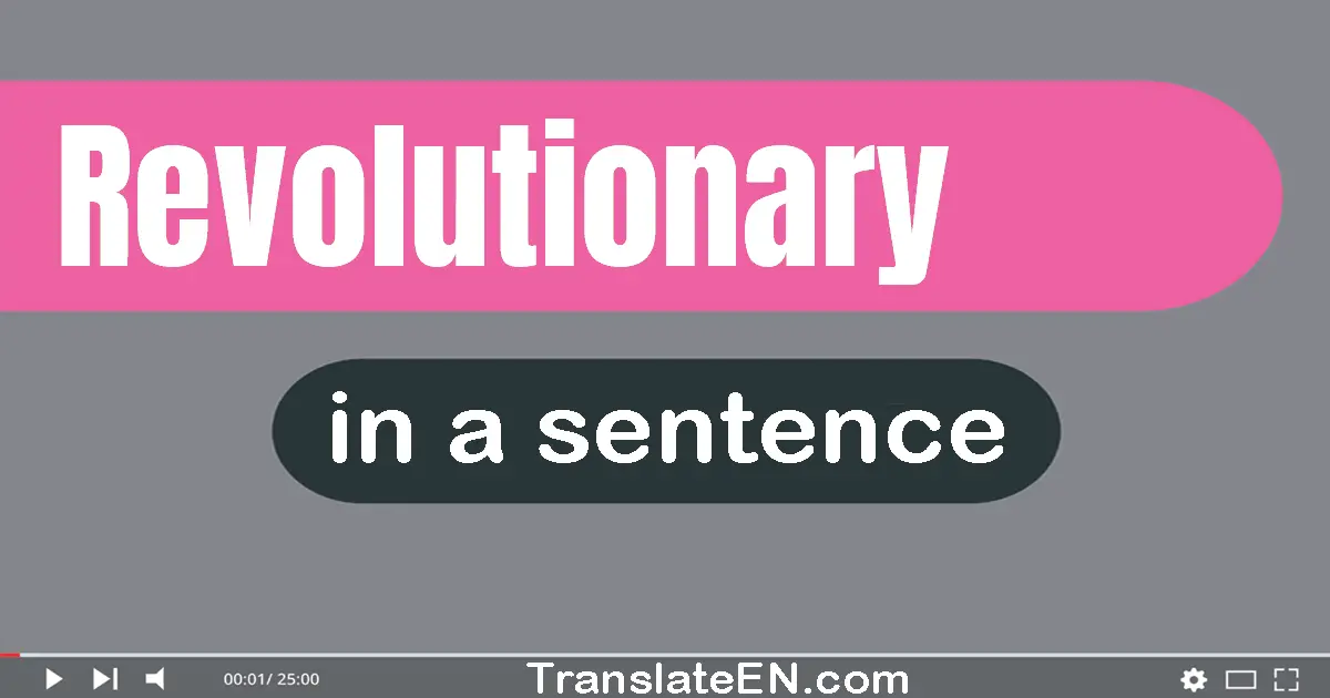 Use "revolutionary" in a sentence | "revolutionary" sentence examples