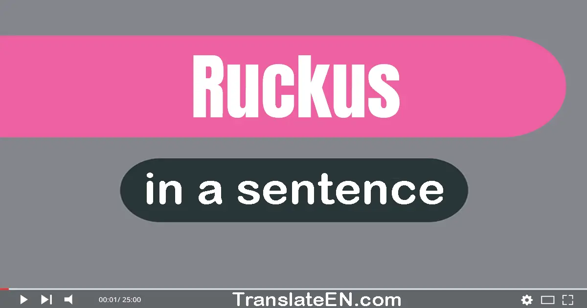 Use "ruckus" in a sentence | "ruckus" sentence examples