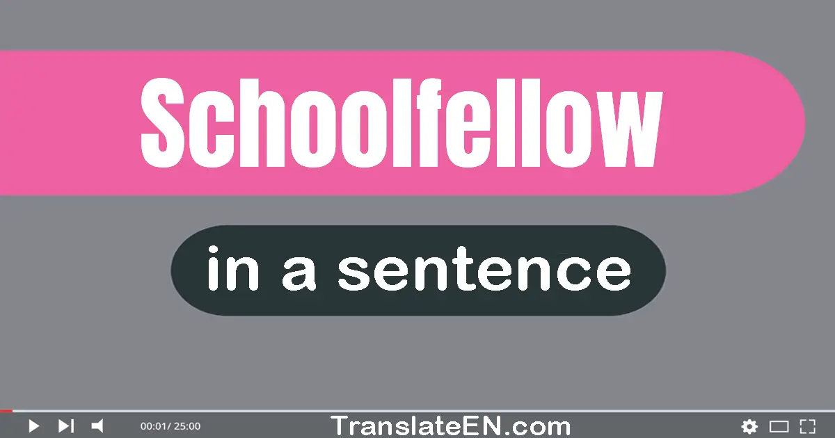 Use "schoolfellow" in a sentence | "schoolfellow" sentence examples