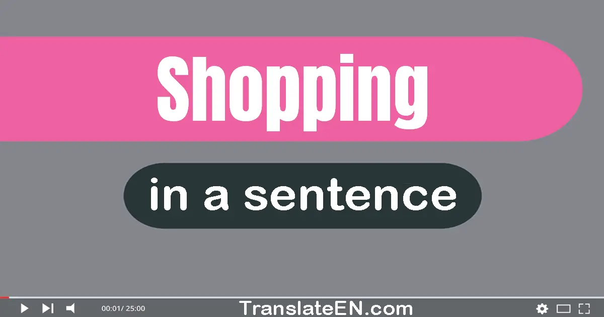 Use "shopping" in a sentence | "shopping" sentence examples