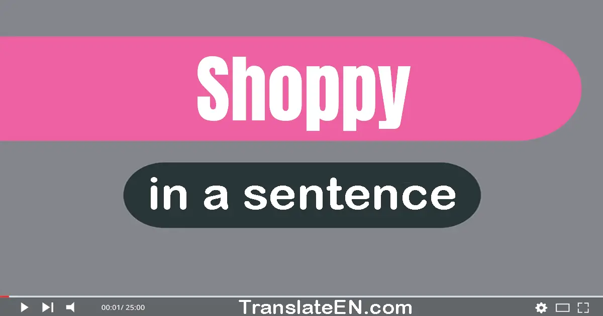 Use "shoppy" in a sentence | "shoppy" sentence examples