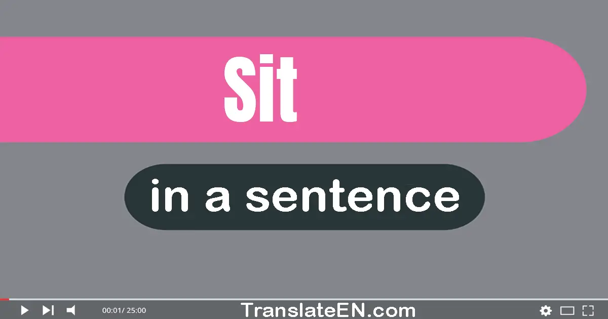 Use "sit" in a sentence | "sit" sentence examples
