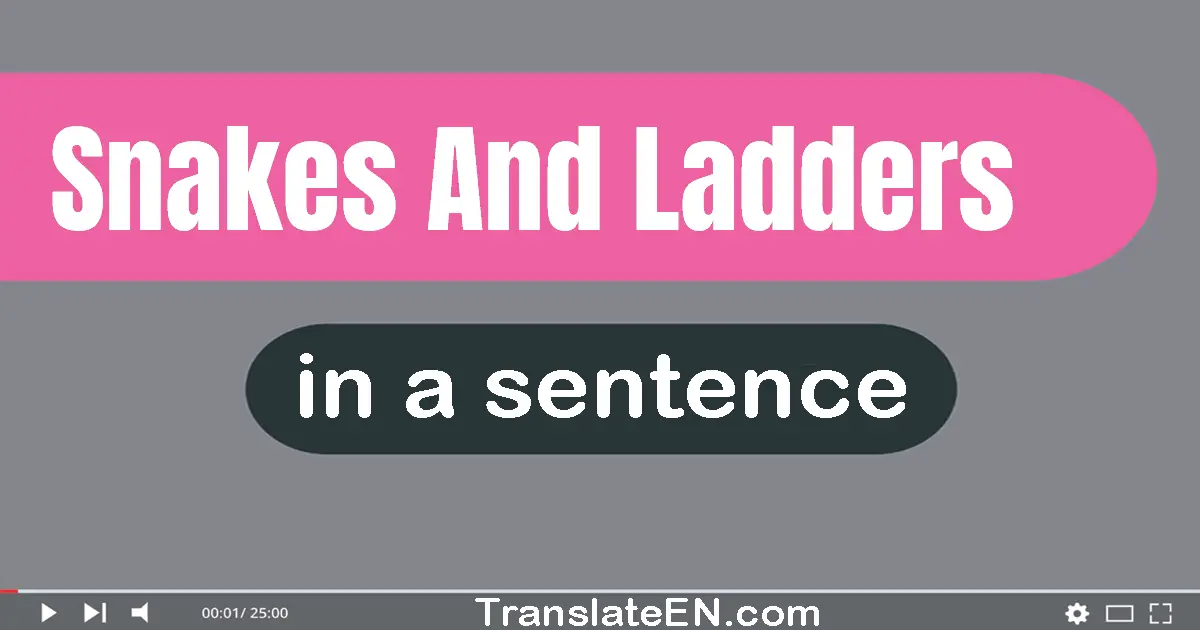 Use "snakes and ladders" in a sentence | "snakes and ladders" sentence examples