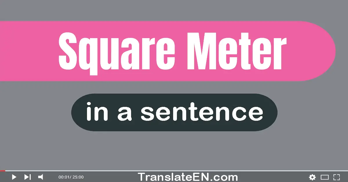 Use "square meter" in a sentence | "square meter" sentence examples