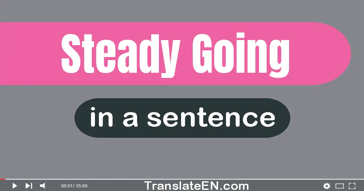 Use "steady-going" in a sentence | "steady-going" sentence examples