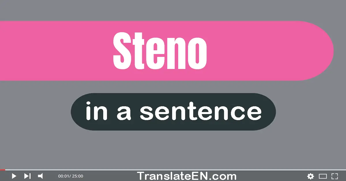 Use "steno" in a sentence | "steno" sentence examples