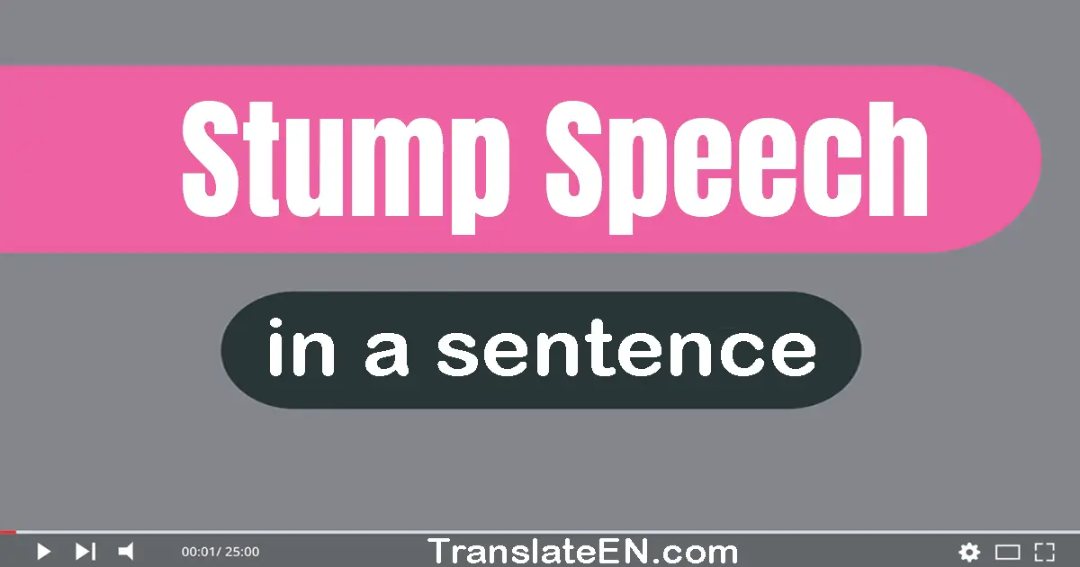 english meaning of stump speech