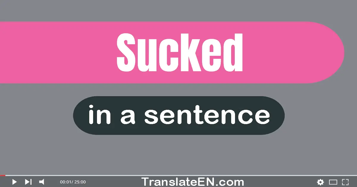 Use "sucked" in a sentence | "sucked" sentence examples