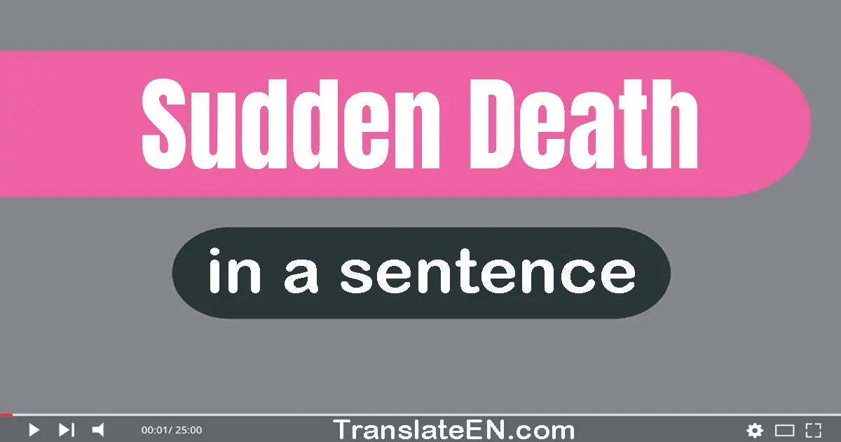 Use "sudden death" in a sentence | "sudden death" sentence examples