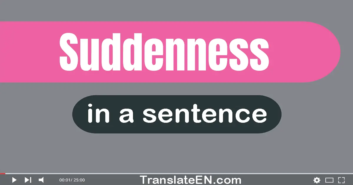 Use "suddenness" in a sentence | "suddenness" sentence examples