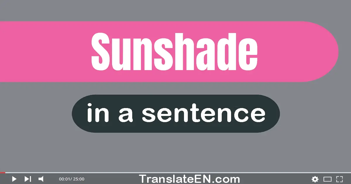 Use "sunshade" in a sentence | "sunshade" sentence examples